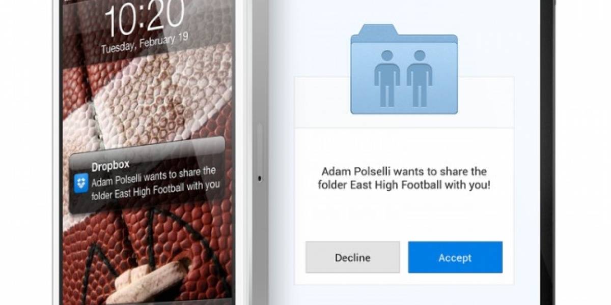 Dropbox para móviles ahora integra notificaciones sobre carpetas compartidas