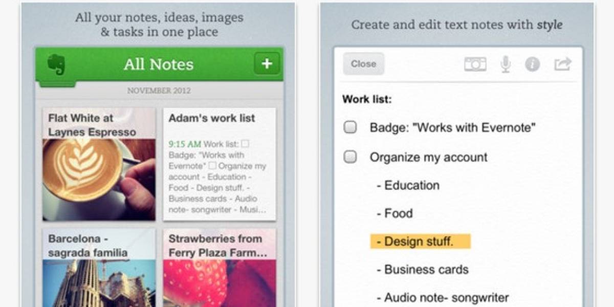 Actualización de Evernote para iOS agrega lector de PDF integrado y vistas previas