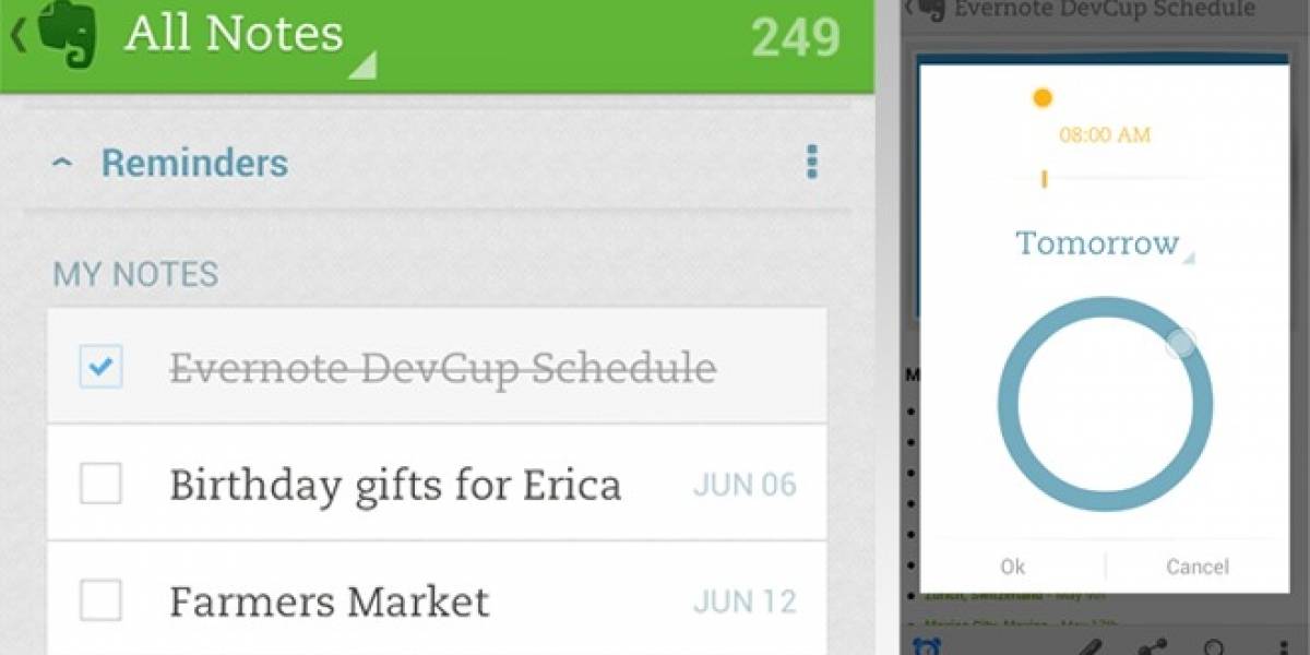 Evernote Reminders llega a Android