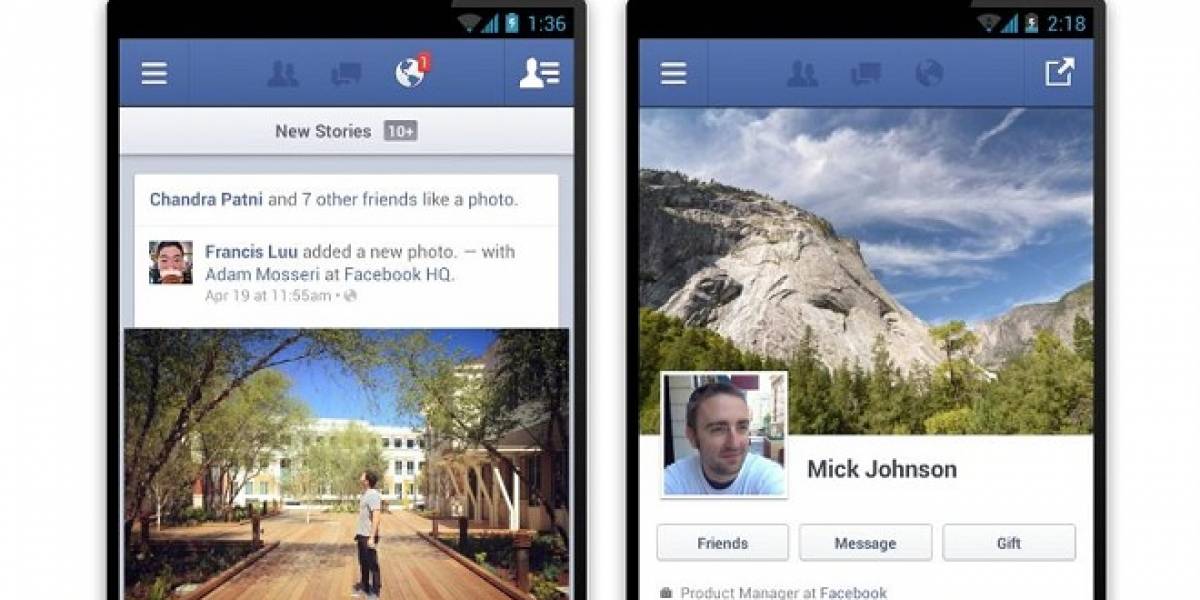 Facebook actualiza y hace nativo su cliente para Android