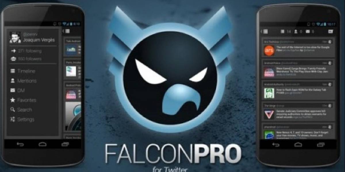 Falcon Pro, cliente Twitter para Android, llega a su límite de 100 mil usuarios