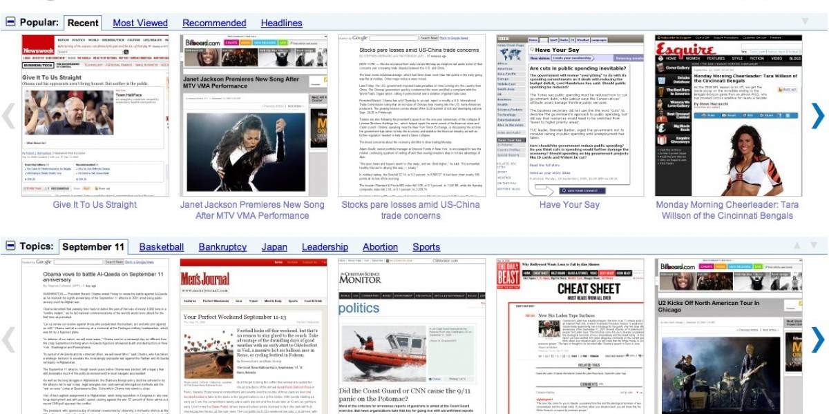 Google Fast Flip: Noticias en tiempo real