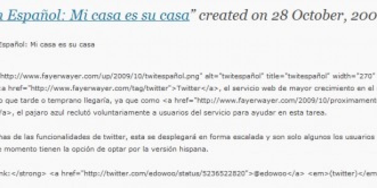 Twitter en Español: Mi casa es su casa