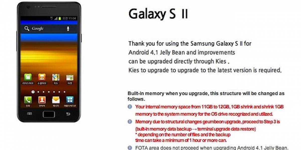 Samsung nos trae novedades sobre la actualización a Jelly Bean para el Galaxy SII