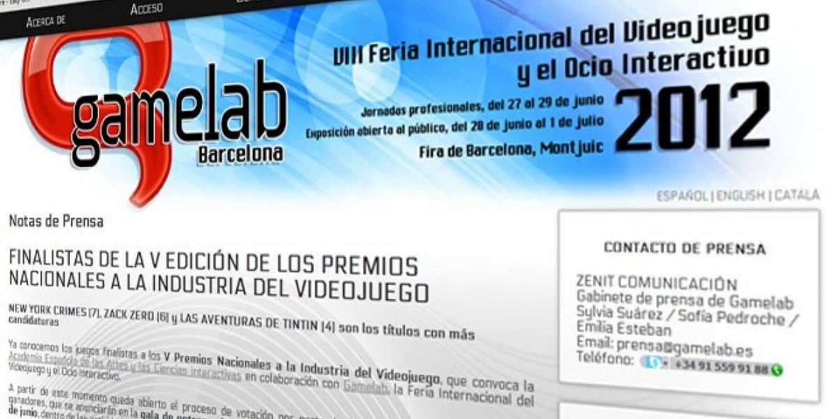 España: Finalistas para los V Premios Nacionales a la Industria del Videojuego