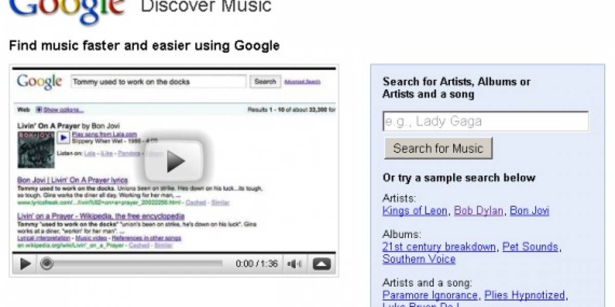 Google mejora las búsquedas de música