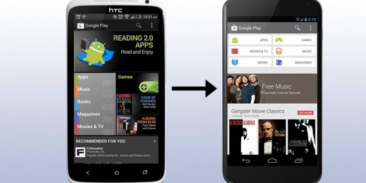 Google actualiza la Play Store a su versión 4.0