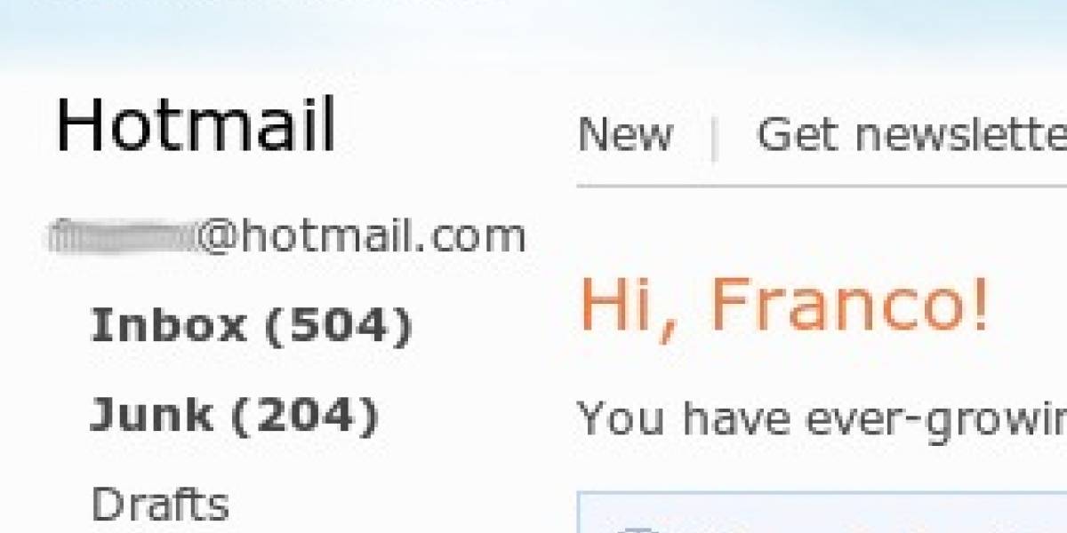 Hotmail deja de usar el protocolo DAV