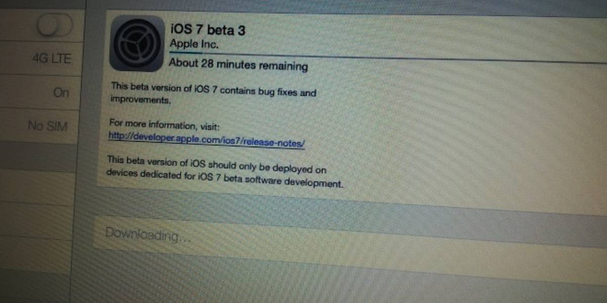 Apple distribuye la tercera beta de iOS 7
