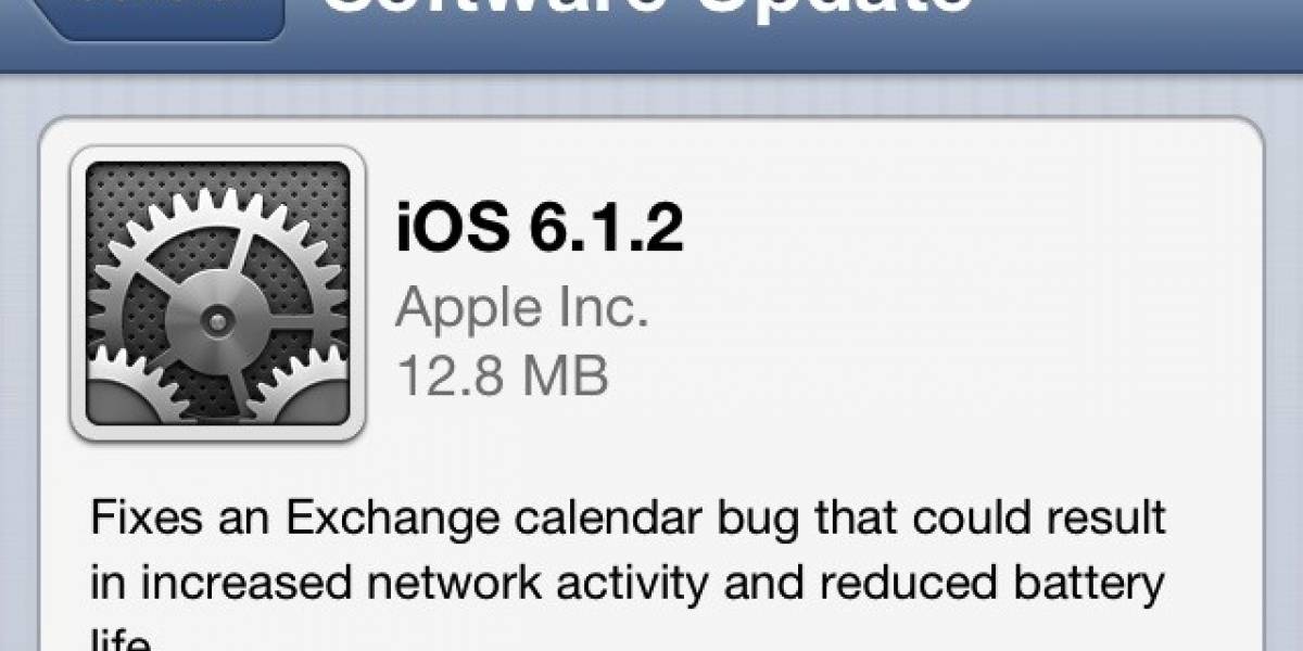 Apple comenzó a distribuir la actualización a iOS 6.1.2