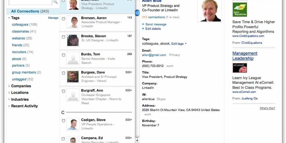LinkedIn rediseña su interfase de búsqueda de contactos