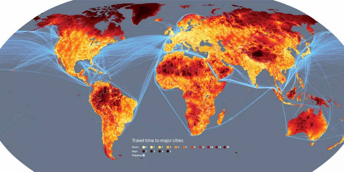 Mapa de los lugares más remotos del planeta