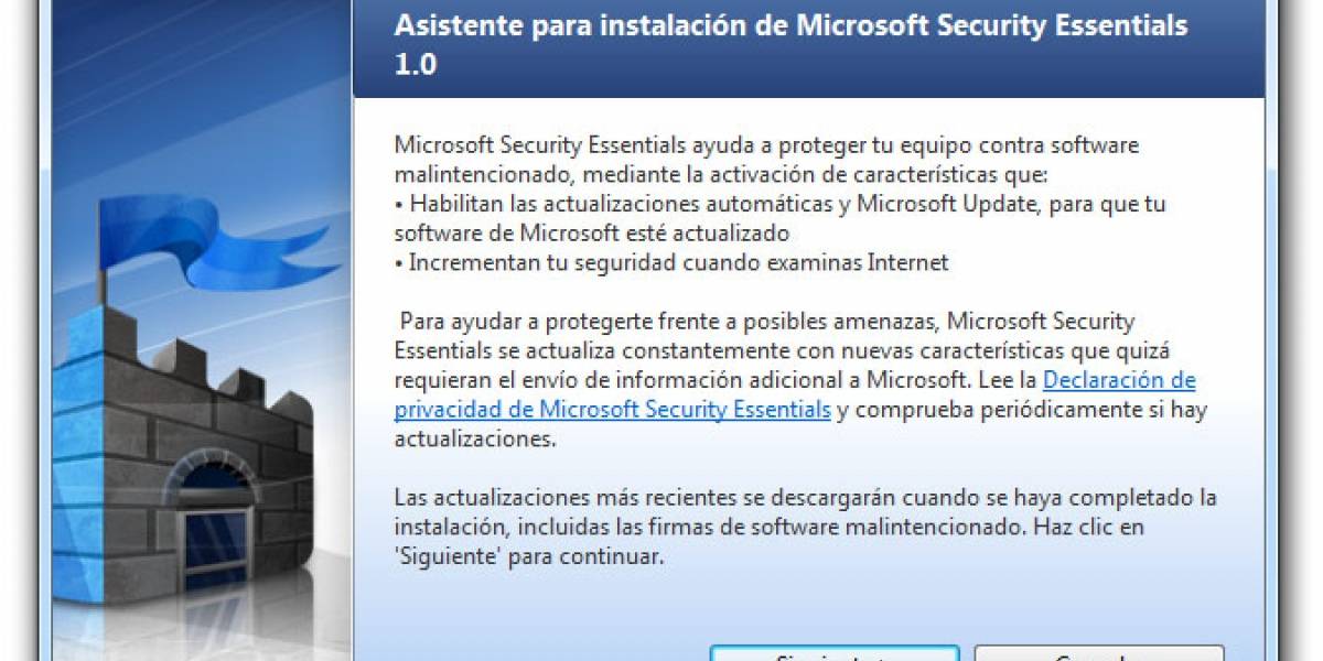 Microsoft Security Essentials ya está disponible en 19 países