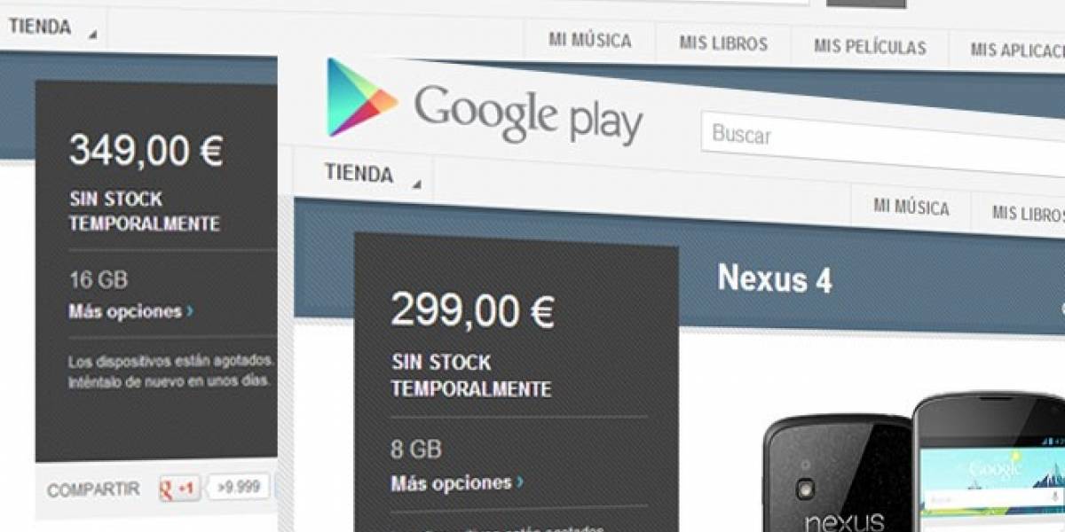 Nexus 4 se agota (de nuevo) en España: ¡Duró 15 minutos a la venta!