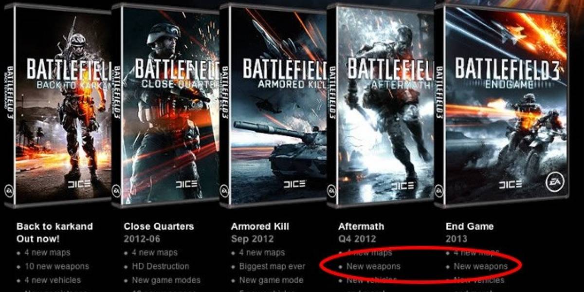 EA le quita las nuevas armas a los dos últimos DLC de Battlefield 3