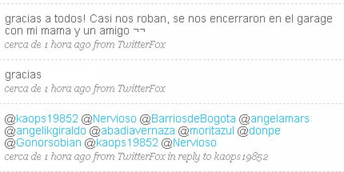 Twitter evita asalto a residencia en Bogotá