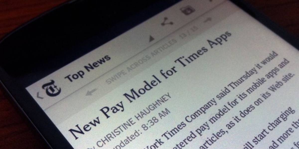 El New York Times limitará el acceso gratuito desde dispositivos móviles