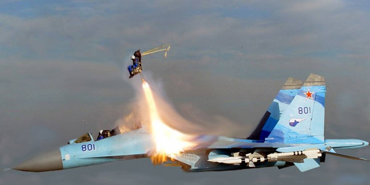 Imperdible: Imagen de un piloto expulsado a Mach 2 para una película rusa