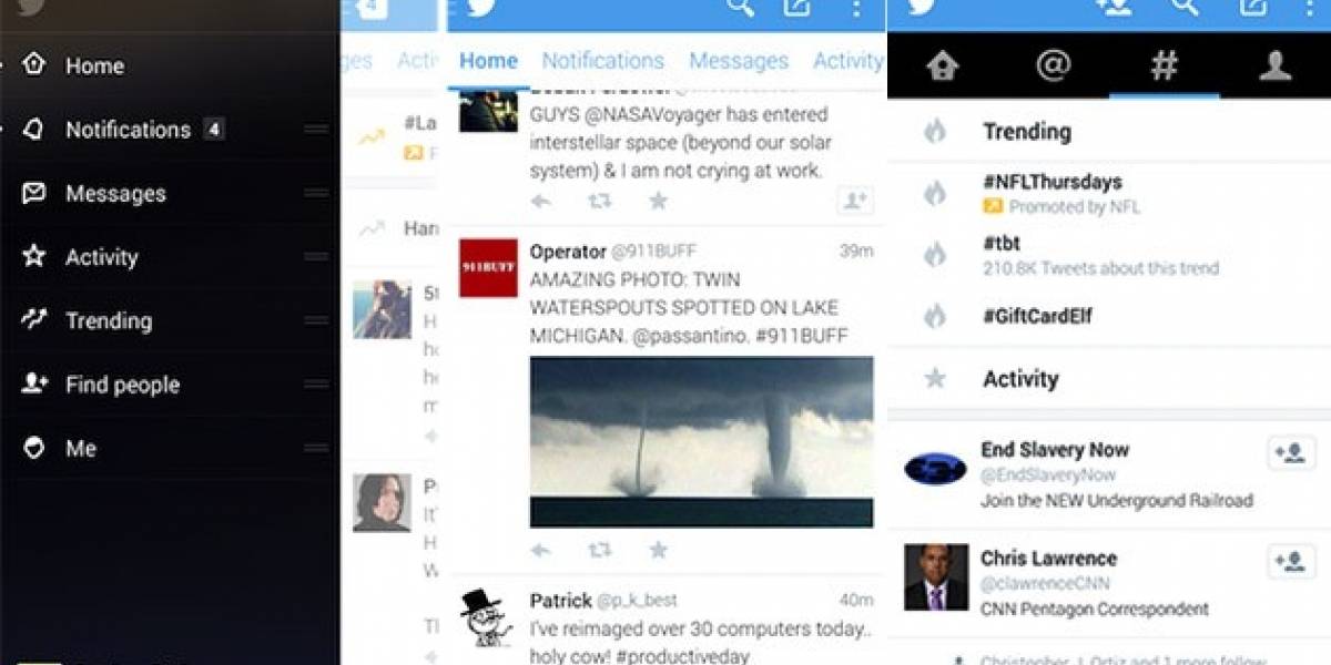 Twitter echa marcha atrás al re-diseño de su aplicación para Android