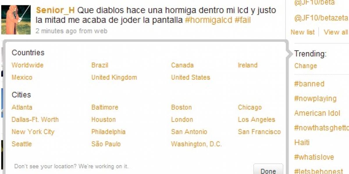 Twitter: Tendencias o Trending Topics Locales