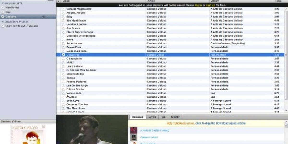 Tuberadio transforma canciones de YouTube en una radio