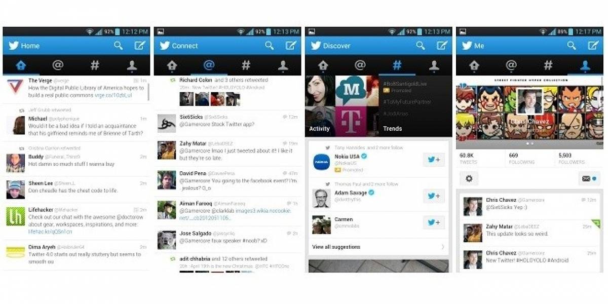 Twitter para Android se actualiza y adopta la interfaz Holo