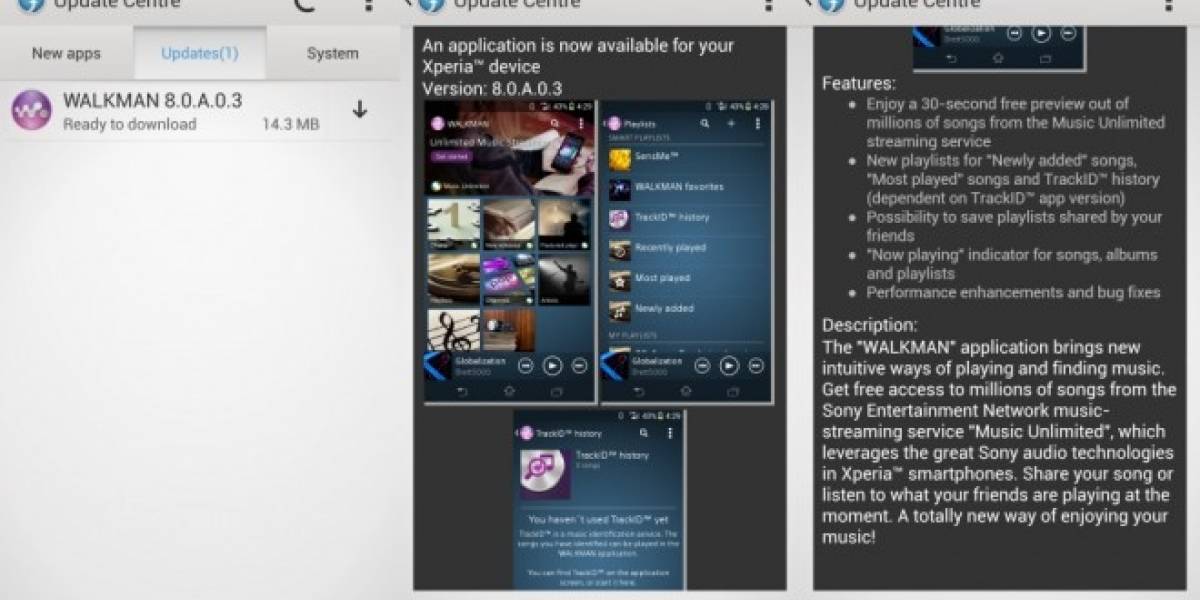 El reproductor WALKMAN de Sony se actualiza en los Xperia Z