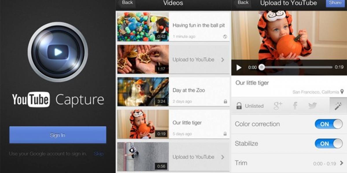 YouTube lanza aplicación para grabar y arreglar videos en iOS