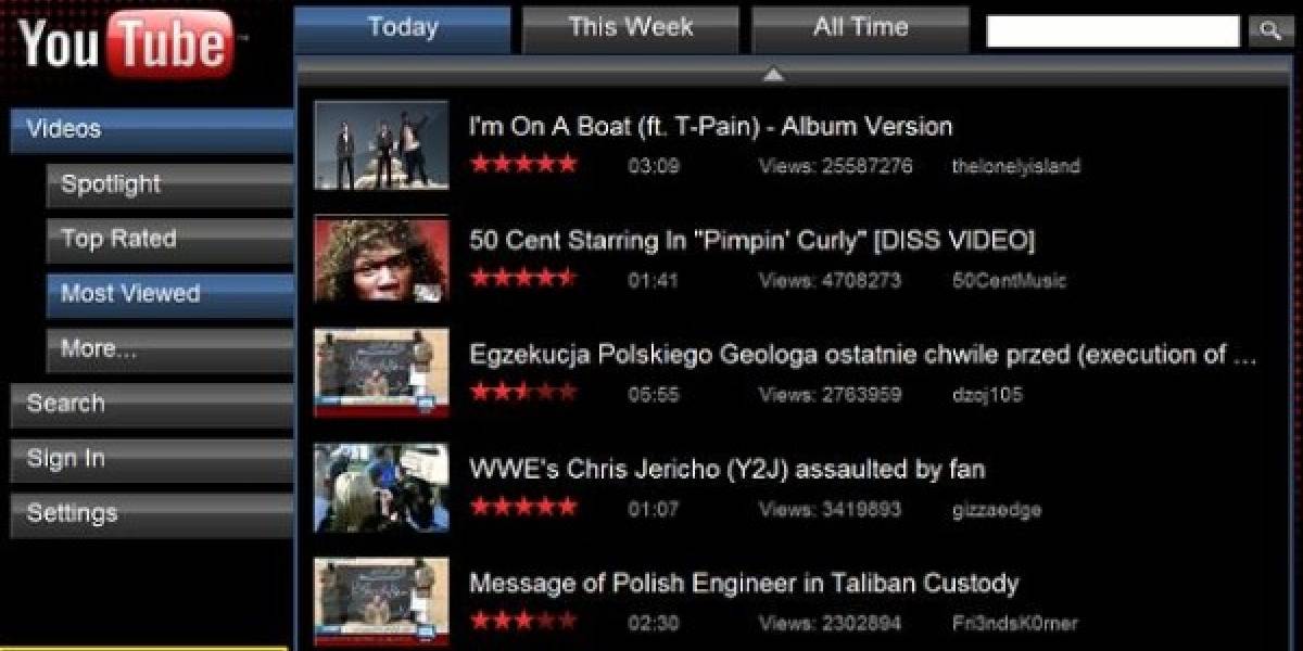 YouTube XL: Interfaz hecha para televisores