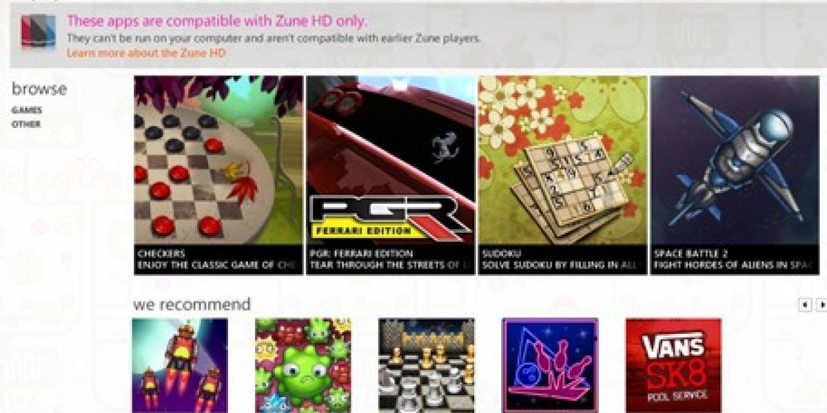Zune HD ofrece seis juegos 3D gratuitos para descargar