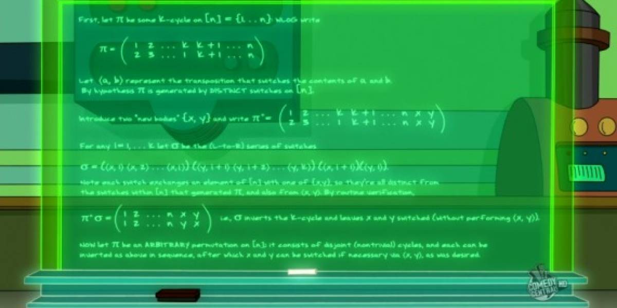 Guionista escribe y prueba un nuevo teorema matemático para uno de los episodios de Futurama