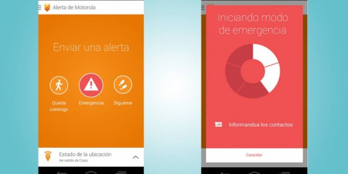 Alerta de Motorola, envía mensaje de emergencia a un contacto