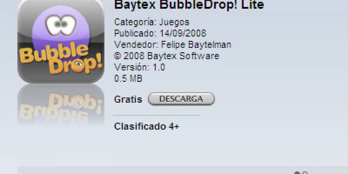 micro-Review: Bubble Drop un juego para iPhone creado por un Chileno