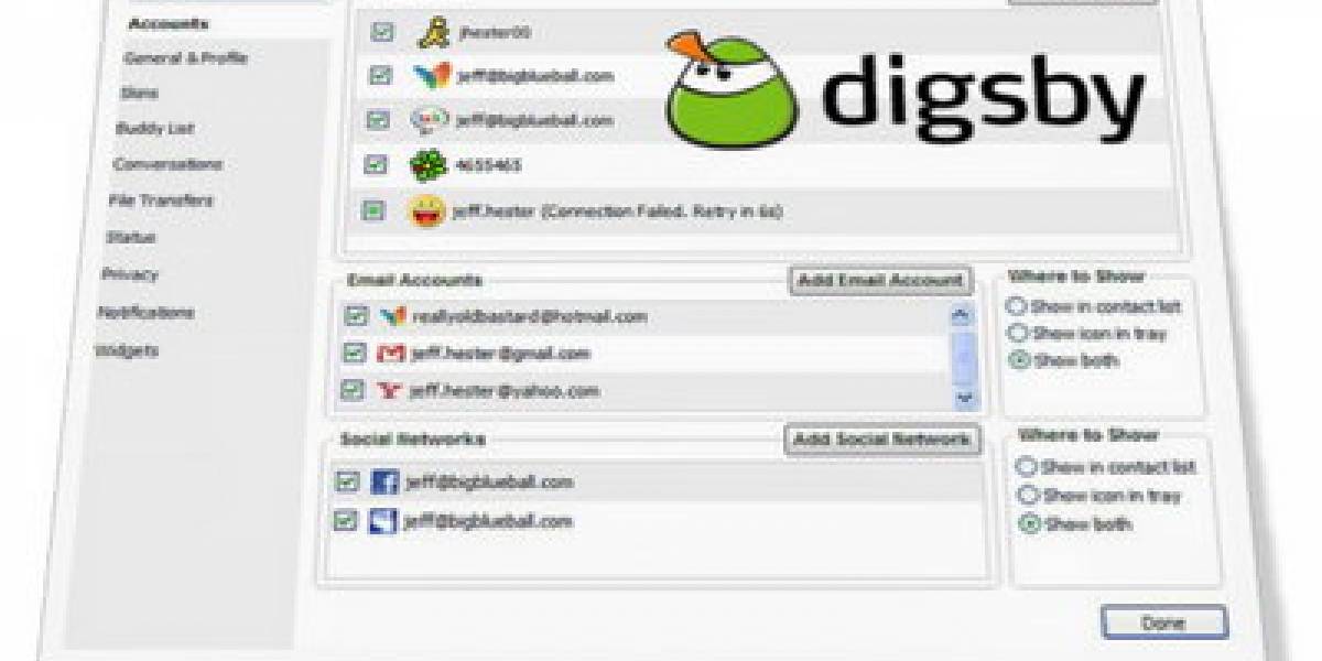 Digsby ahora se integra con el nuevo Facebook Chat