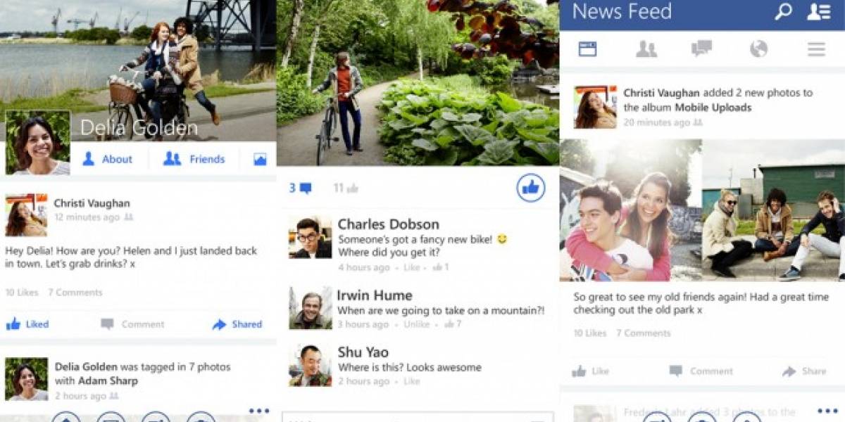 Facebook para Windows Phone ahora incorpora diseño y funciones de versión Beta