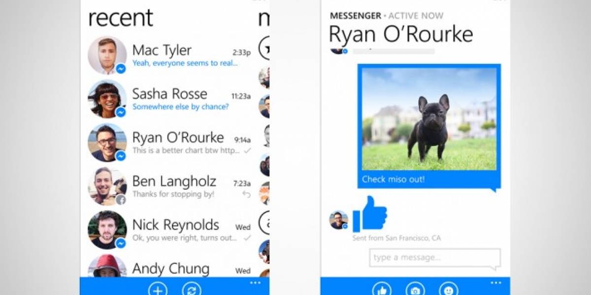 Facebook Messenger llega a Windows Phone