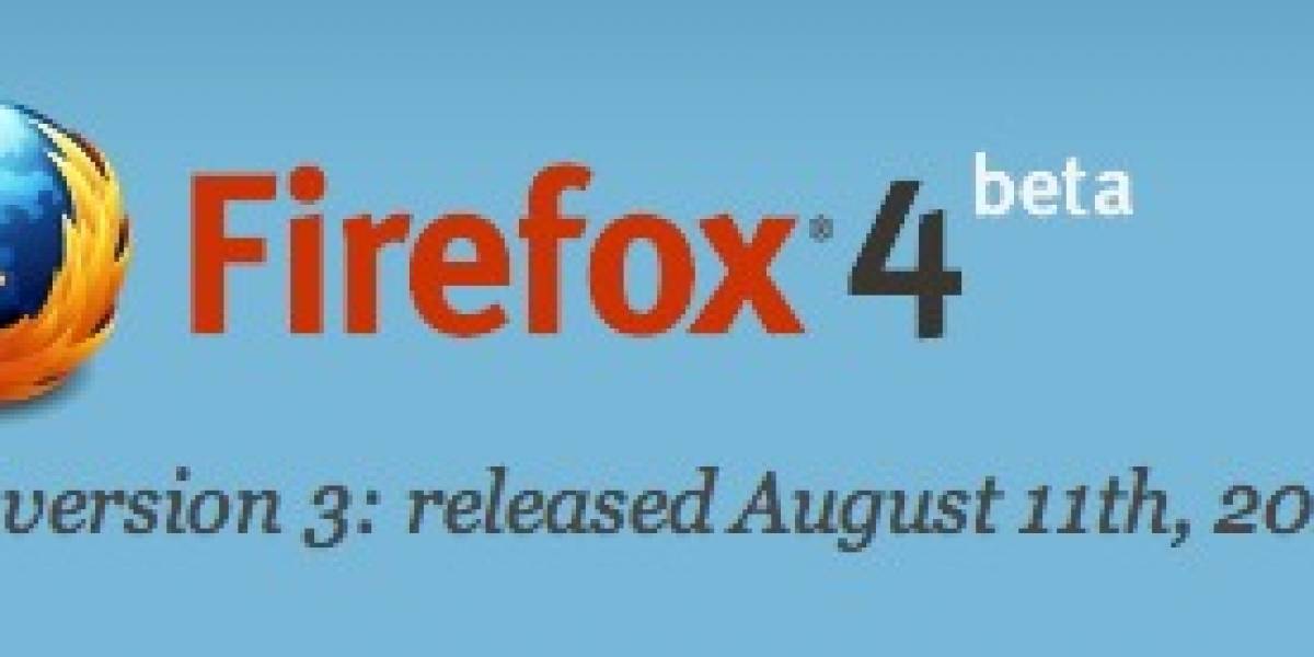 Mozilla lanza tercer beta de Firefox 4