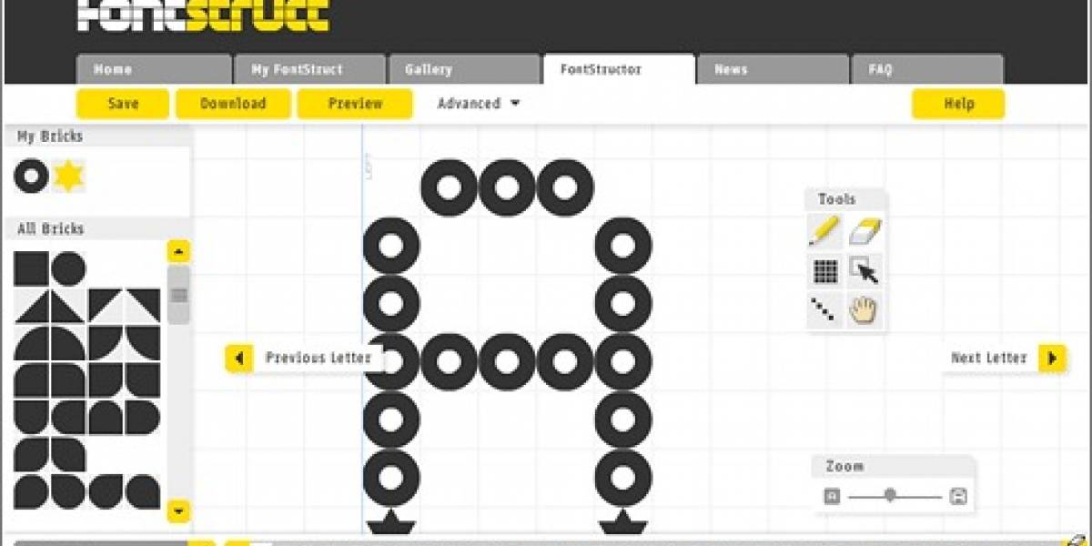 Fonstruct: Crea tipografías online