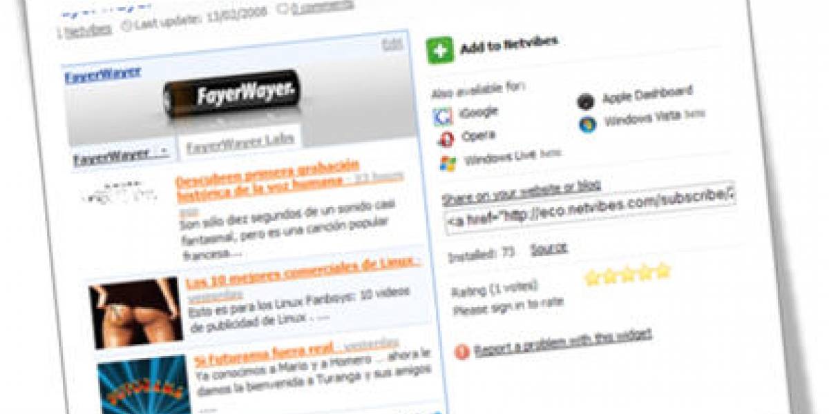 Nuevo Widget FayerWayer