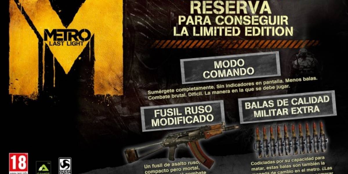 Ya se puede precomprar Metro: Last Light en Steam