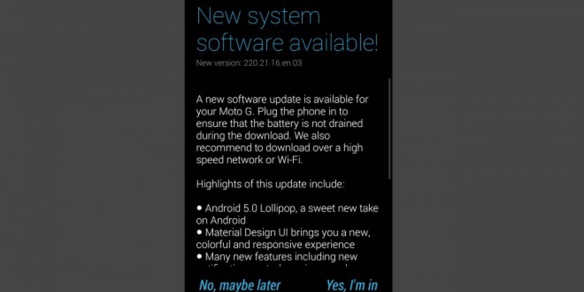 Moto G (2013) comienza a recibir Android 5.0