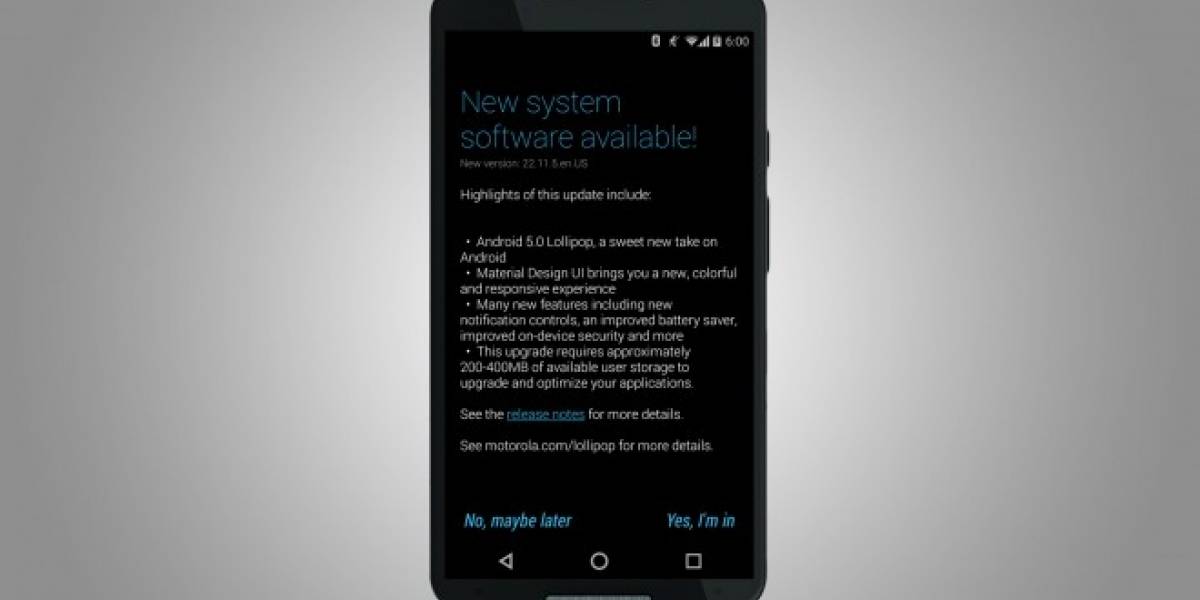 Motorola Moto X Segunda Generación comienza a recibir Android 5.0 Lollipop