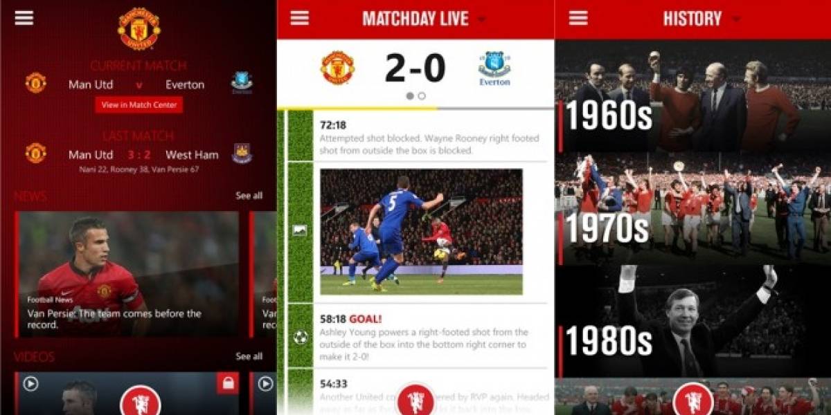 Manchester United tiene su aplicación oficial en Windows Phone