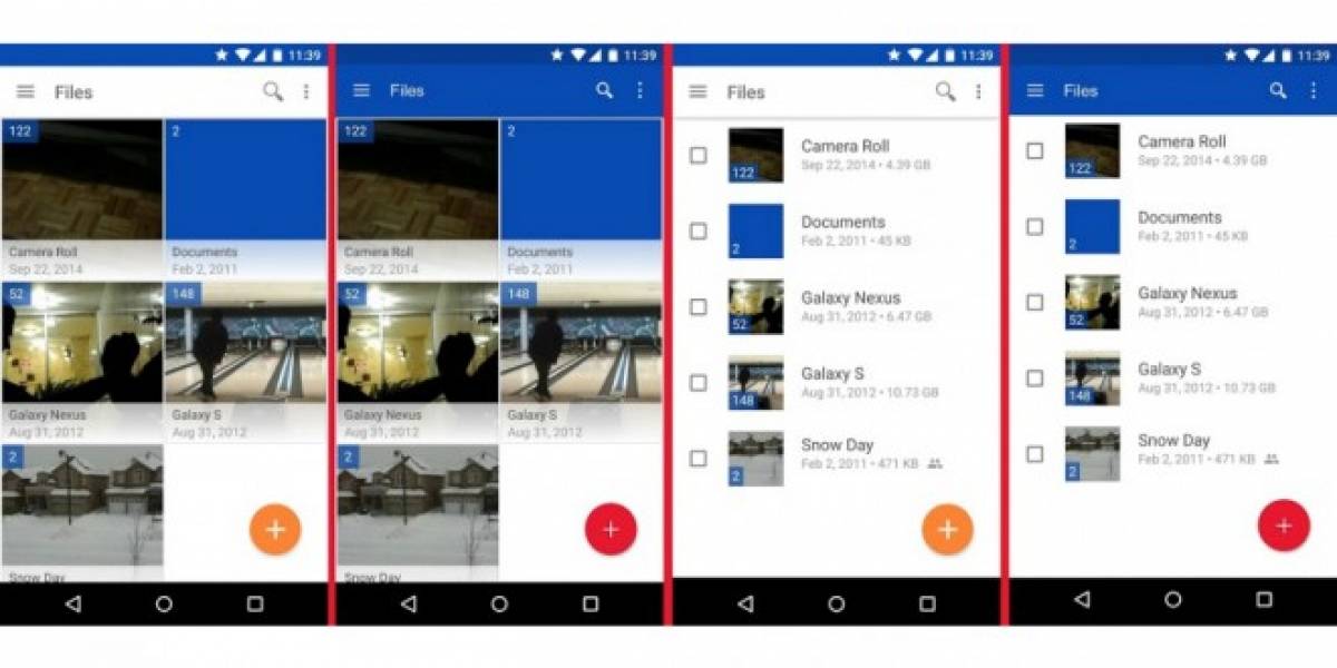 Una probada de OneDrive para Android con Material Design
