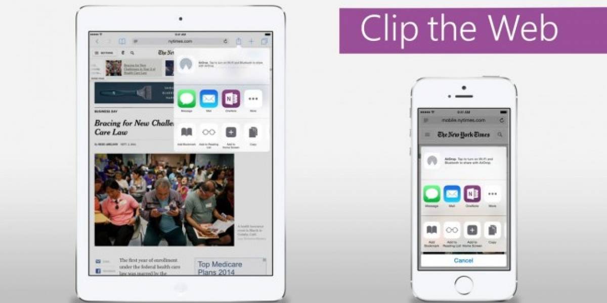 OneNote se actualiza y ofrece soporte para iOS 8 y Android Wear