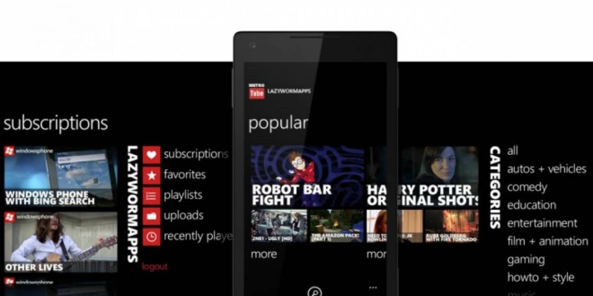 Metrotube de Windows Phone se actualiza con listas de reproducción y varias mejoras