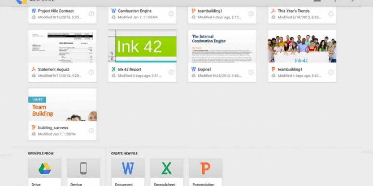 Google eliminará Quickoffice con la llegada de Docs, Sheets y Slides