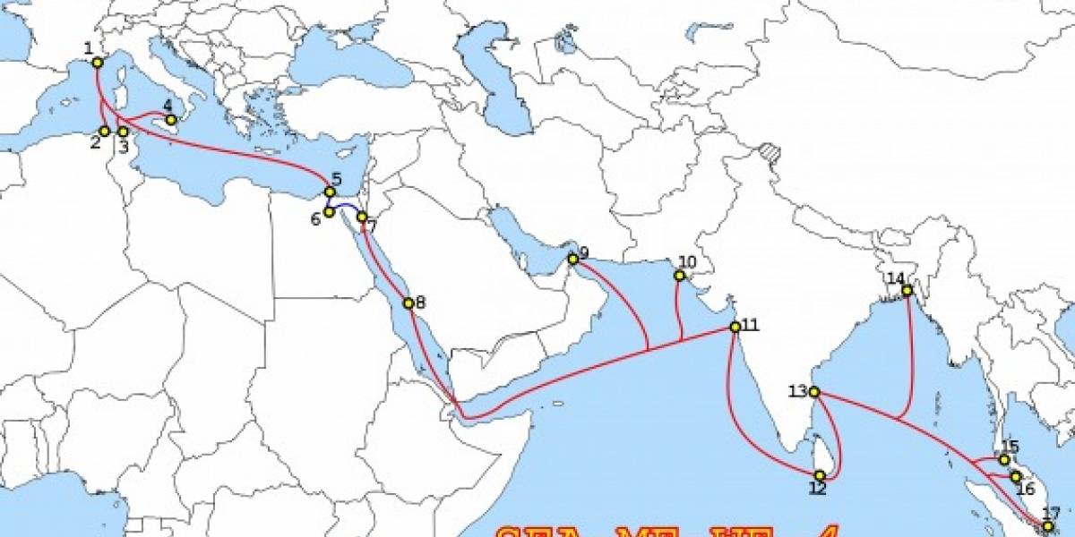 Falla en cable submarino causa problemas con internet en Asia y Medio Oriente