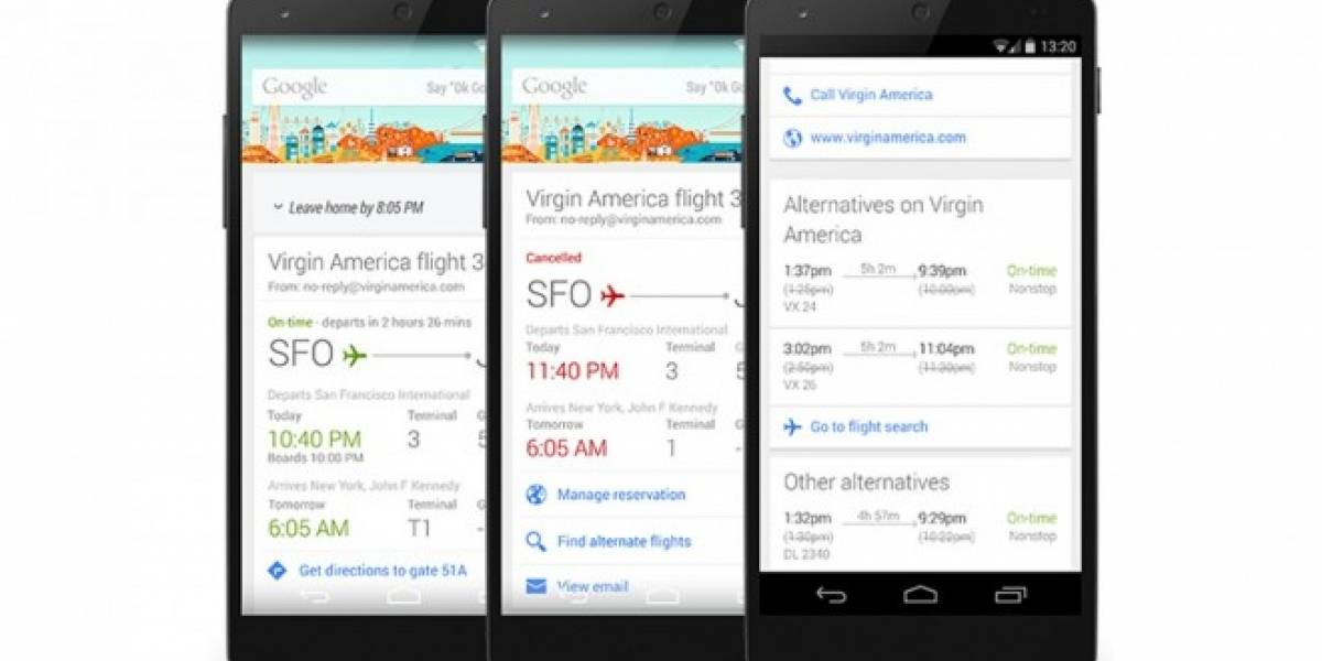 Google Now te ayudará a encontrar nuevos vuelos si perdiste o cancelaron tu reserva