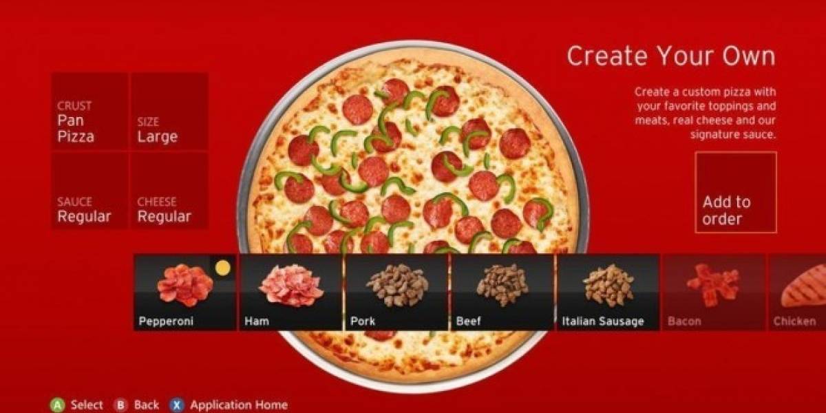Pizza Hut estrena su propia aplicación en la Xbox 360
